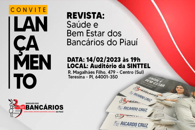 SEEBF/PI lança o Levantamento Saúde e Bem Estar dos Bancários do Piauí, na terça (14/02)