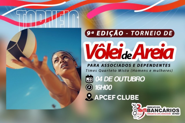 Sindicato dos Bancários realiza o 9º Torneio de Vôlei de Areia na APCEF Clube